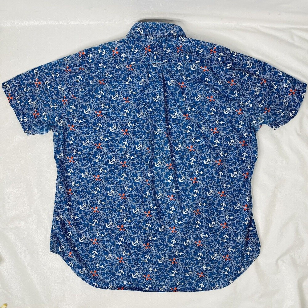 Gitman Bros Size Xl Blue Anchors Button Up Shirt - image 6
